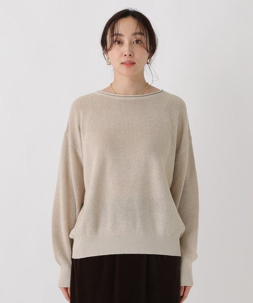 Elura（エルーラ）の「ミドルゲージゆるニット/589490（ニット/セーター・レディース・キャメル/ブラック/ライトベージュ・FREE）」の18枚目の写真