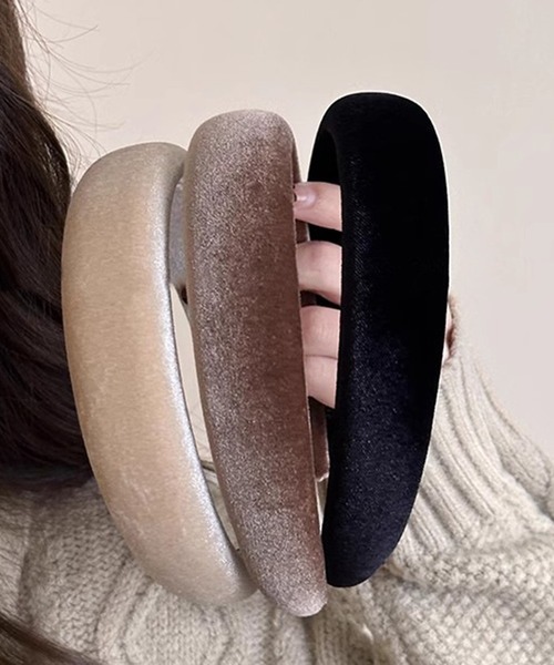 セール】G 8B6 velour head band ベロア調 ボリューム