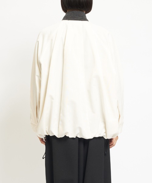 gomme（ゴム）の「T/Cグログラン　バルーンタックブルゾン（テーラードジャケット・レディース・アイボリー・MEDIUM）」の5枚目の写真