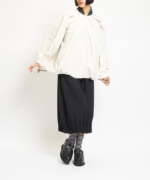 gomme（ゴム）の「T/Cグログラン　バルーンタックブルゾン（テーラードジャケット・レディース・アイボリー・MEDIUM）」の21枚目の写真