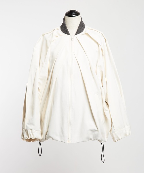 gomme（ゴム）の「T/Cグログラン　バルーンタックブルゾン（テーラードジャケット・レディース・アイボリー・MEDIUM）」の6枚目の写真