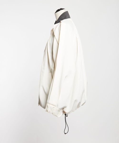 gomme（ゴム）の「T/Cグログラン　バルーンタックブルゾン（テーラードジャケット・レディース・アイボリー・MEDIUM）」の7枚目の写真