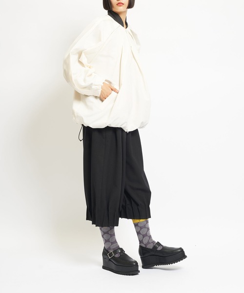 gomme（ゴム）の「T/Cグログラン　バルーンタックブルゾン（テーラードジャケット・レディース・アイボリー・MEDIUM）」の2枚目の写真