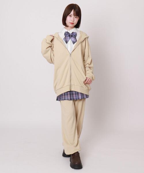 WEGO(ウィゴー)の「WEGO/イージーストレートスウェットパンツ(スウェットパンツ・レディース・ベージュ/ブラック/杢グレー・FREE)」の12枚目の写真