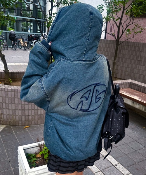 A'GEM/9 × .kom 『A'gem/エージェム』 ボアデニムジップアップパーカー