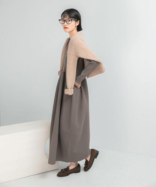 アーバンリサーチロッソ フォルムシルエットVネックリブワンピース ロング WEB限定』フォルムシルエットVネックリブワンピース（ワンピース