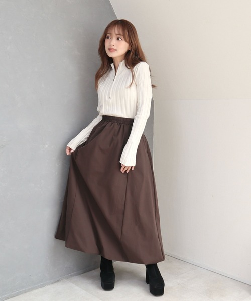 CECIL McBEE(セシルマクビー)の「バルーンロングスカート(スカート・レディース・ブラウン/ブラック・LARGE/MEDIUM)」の2枚目の写真