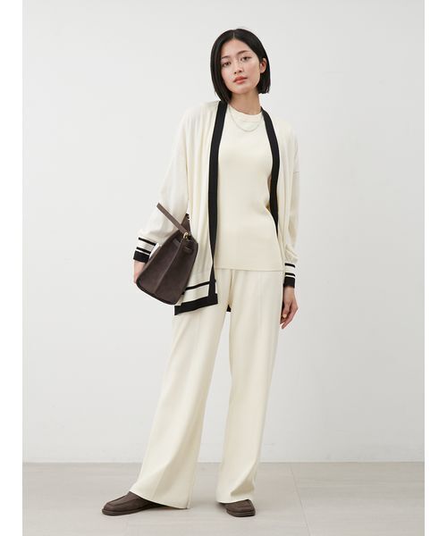 Mila Owen（ミラオーウェン）の「【セットアップ対応】UVカットＷゴムシガレットニットパンツ（その他パンツ・レディース・アイボリー/ブラウン/ブルー・1/0）」の13枚目の写真