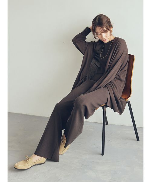 セットアップ対応】UVカットWゴムシガレットニットパンツ