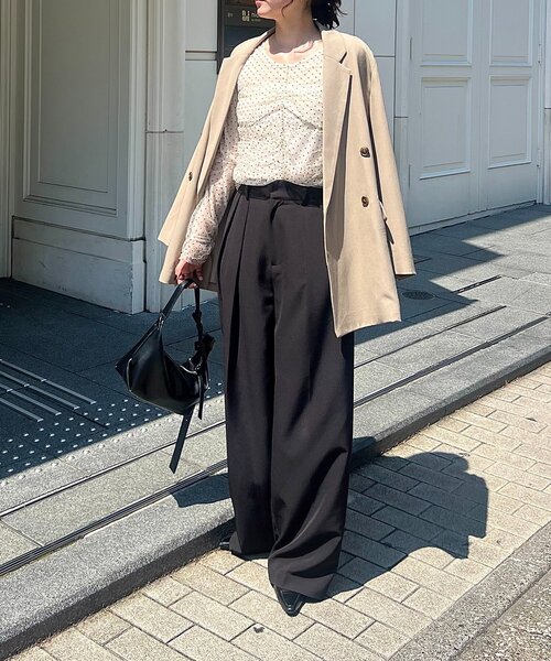 CAPRICIEUX LE'MAGE（カプリシューレマージュ）の「【オケージョンにも◎】フロッキードットブラウス（シャツ/ブラウス・レディース・ブラック/ベージュ・FREE）」の17枚目の写真