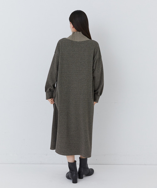 conges payes ADIEU TRISTESSE（コンジェ ペイエ アデュートリステス）の「【1月ベストセラーブランド内5位】リブタートルワンピース（ワンピース・レディース・ダークブラウン/ベージュ/ライトブラウン・FREE）」の6枚目の写真