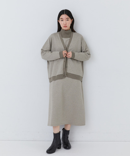 conges payes ADIEU TRISTESSE（コンジェ ペイエ アデュートリステス）の「【1月ベストセラーブランド内5位】リブタートルワンピース（ワンピース・レディース・ダークブラウン/ベージュ/ライトブラウン・FREE）」の11枚目の写真