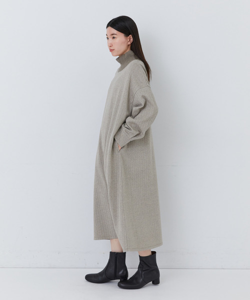 conges payes ADIEU TRISTESSE（コンジェ ペイエ アデュートリステス）の「【1月ベストセラーブランド内5位】リブタートルワンピース（ワンピース・レディース・ダークブラウン/ベージュ/ライトブラウン・FREE）」の12枚目の写真