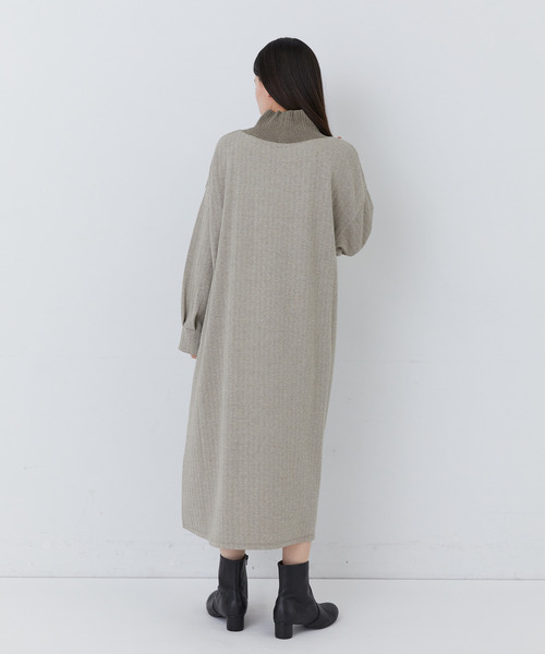 conges payes ADIEU TRISTESSE（コンジェ ペイエ アデュートリステス）の「【1月ベストセラーブランド内5位】リブタートルワンピース（ワンピース・レディース・ダークブラウン/ベージュ/ライトブラウン・FREE）」の13枚目の写真