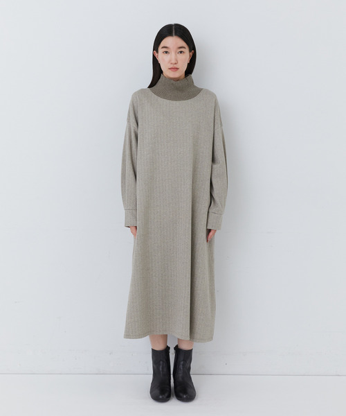 conges payes ADIEU TRISTESSE（コンジェ ペイエ アデュートリステス）の「【1月ベストセラーブランド内5位】リブタートルワンピース（ワンピース・レディース・ダークブラウン/ベージュ/ライトブラウン・FREE）」の14枚目の写真