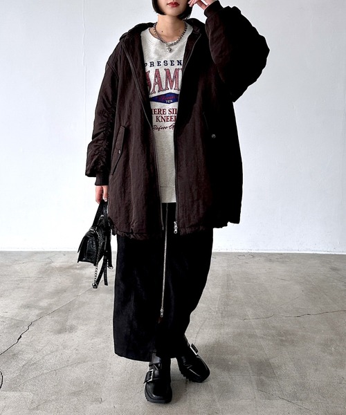 PAGEBOY（ページボーイ）の「モンスターパーカーコート【フード取り外し可能・軽量】（ブルゾン・レディース・ブラック/ブラウン/オフホワイト・FREE）」の8枚目の写真