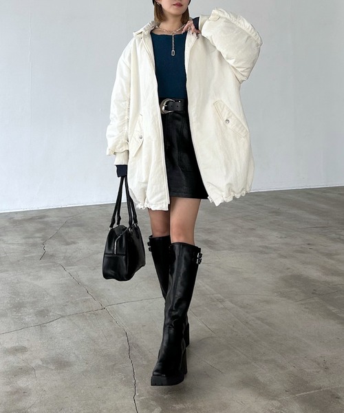 PAGEBOY（ページボーイ）の「モンスターパーカーコート【フード取り外し可能・軽量】（ブルゾン・レディース・ブラック/ブラウン/オフホワイト・FREE）」の16枚目の写真