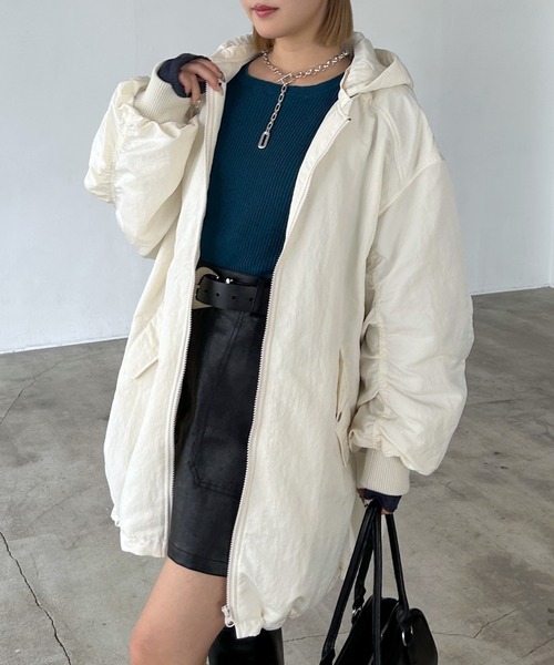 PAGEBOY（ページボーイ）の「モンスターパーカーコート【フード取り外し可能・軽量】（ブルゾン・レディース・ブラック/ブラウン/オフホワイト・FREE）」の18枚目の写真