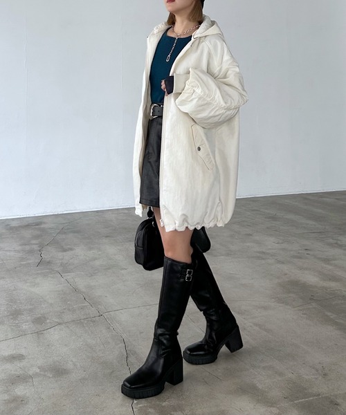 PAGEBOY（ページボーイ）の「モンスターパーカーコート【フード取り外し可能・軽量】（ブルゾン・レディース・ブラック/ブラウン/オフホワイト・FREE）」の14枚目の写真