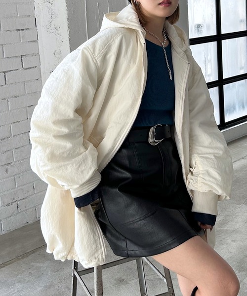 PAGEBOY（ページボーイ）の「モンスターパーカーコート【フード取り外し可能・軽量】（ブルゾン・レディース・ブラック/ブラウン/オフホワイト・FREE）」の21枚目の写真