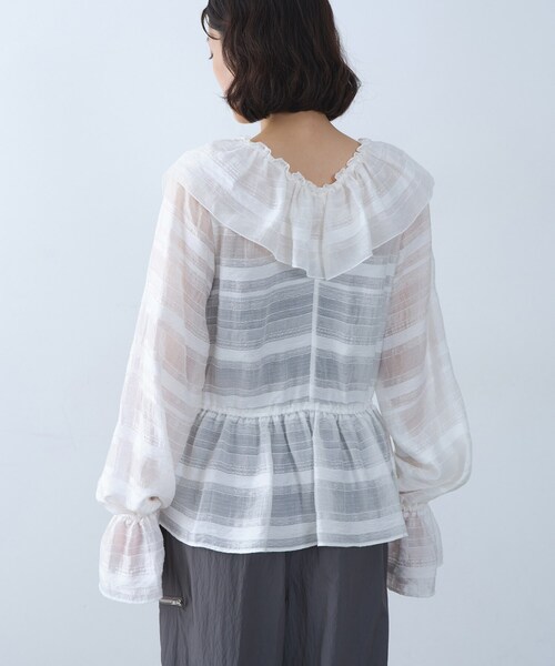 CODE A(コードエー)の「dream ruffle lace blouse(シャツ/ブラウス・レディース・ブラック/ホワイト・00)」の10枚目の写真