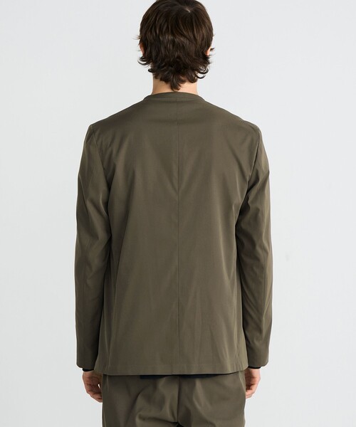 トゥモローランドコレクション　ノーカラージャケット 　イタリア生地　ストレッチ トゥモローランドコレクション ノーカラージャケット イタリア