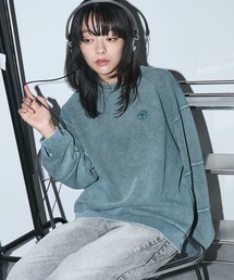 Anchor Smith（アンカー スミス）の「【セットアップ対応】ヴィンテージ加工スノーウォッシュ ワンポイントロゴ刺繍 切り替えダンボールスウェット（スウェット）」