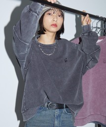 Anchor Smith（アンカー スミス）の「【セットアップ対応】ヴィンテージ加工スノーウォッシュ ワンポイントロゴ刺繍 切り替えダンボールスウェット（スウェット）」