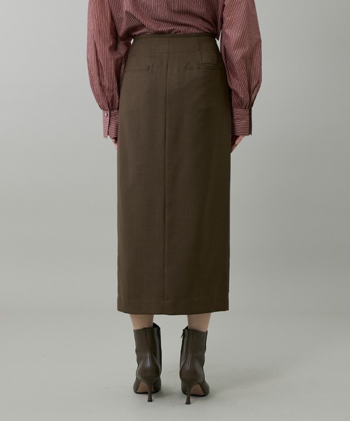 INED（イネド）の「ライトカルゼ ラップ風タイトスカート（スカート・レディース・ブラック/ベージュ/ブラウン・7号/9号/11号）」の8枚目の写真