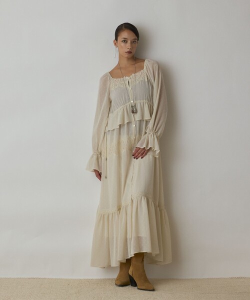 グレースコンチネンタル★ワンピース レースコンビカットジャガードワンピース（ワンピース）｜GRACE