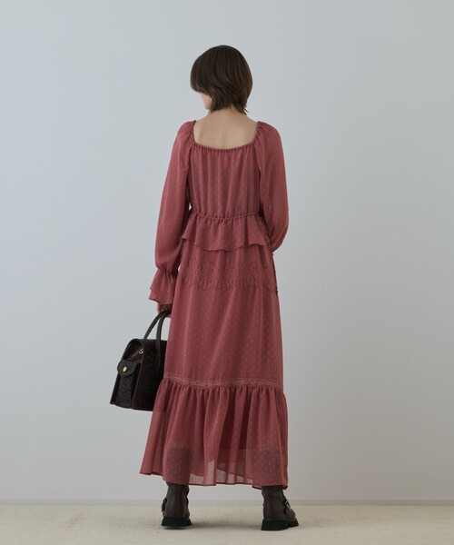 【タグ付き✨】グレースコンチネンタル　ベルベットジャガードスタンドワンピース　M タグ付き✨】グレースコンチネンタル ベルベットジャガード