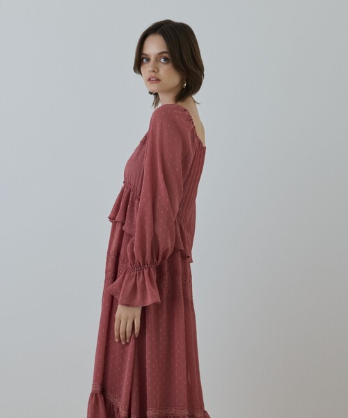 25awレースコンビカットジャガードワンピース グレースコンチネンタル