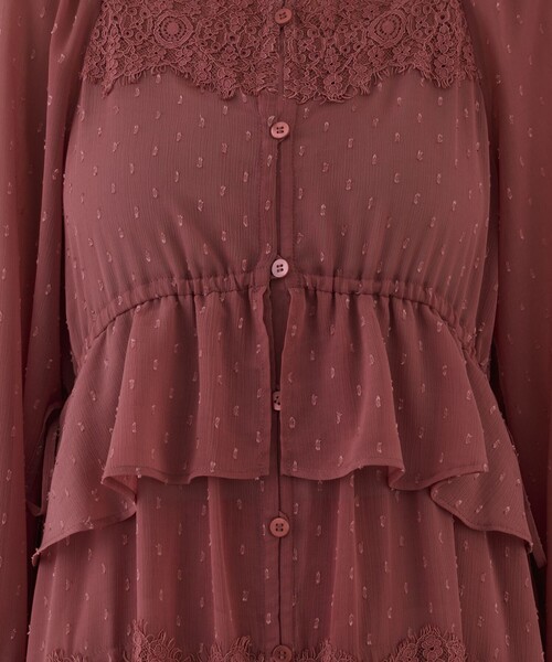 レースコンビカットジャガードワンピース（ワンピース）｜GRACE