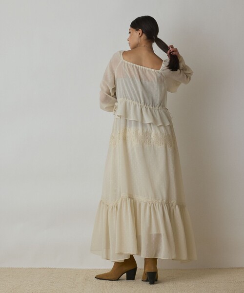 レースコンビカットジャガードワンピース（ワンピース）｜GRACE