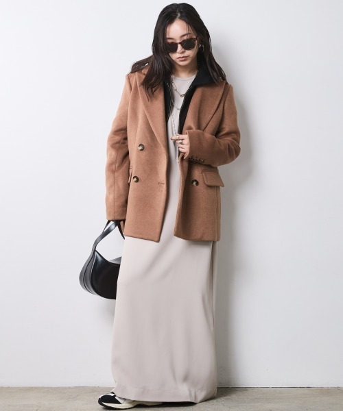 CHIC STYLE(シックスタイル)の「クルーネックマキシワンピース<大きいサイズ有>シックスタイル(ワンピース・レディース・ブラック/ベージュ・5L/4L/3L/LL/L/M)」の7枚目の写真