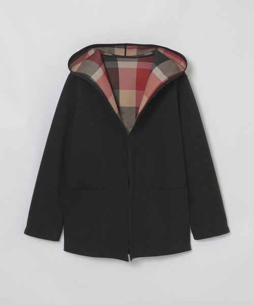 BLUE LABEL CRESTBRIDGE（ブルーレーベルクレストブリッジ）の「クレストブリッジチェックリバーシブルダンボールミディ丈コーディガン（カーディガン/ボレロ・レディース・ベージュ/ダークネイビー/ブラック/ブルー・38）」の5枚目の写真