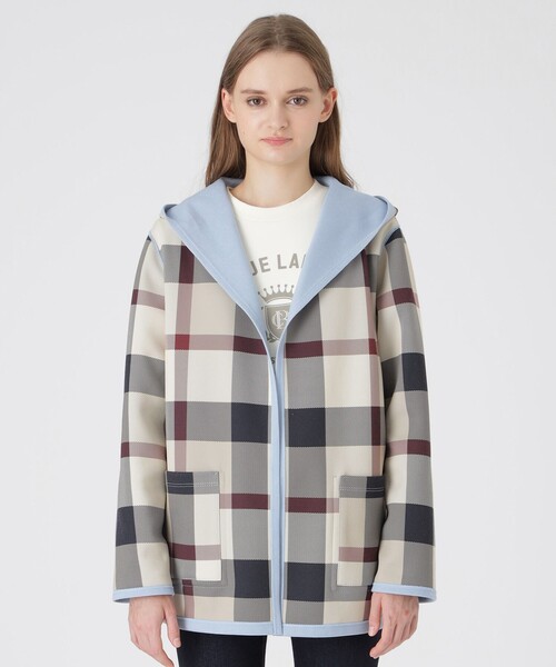 BLUE LABEL CRESTBRIDGE（ブルーレーベルクレストブリッジ）の「クレストブリッジチェックリバーシブルダンボールミディ丈コーディガン（カーディガン/ボレロ・レディース・ベージュ/ダークネイビー/ブラック/ブルー・38）」の10枚目の写真