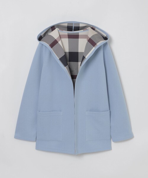 BLUE LABEL CRESTBRIDGE（ブルーレーベルクレストブリッジ）の「クレストブリッジチェックリバーシブルダンボールミディ丈コーディガン（カーディガン/ボレロ・レディース・ベージュ/ダークネイビー/ブラック/ブルー・38）」の14枚目の写真