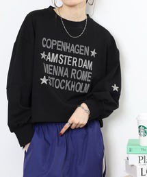 Anna Nicola ダンボールニットロゴプルオーバー