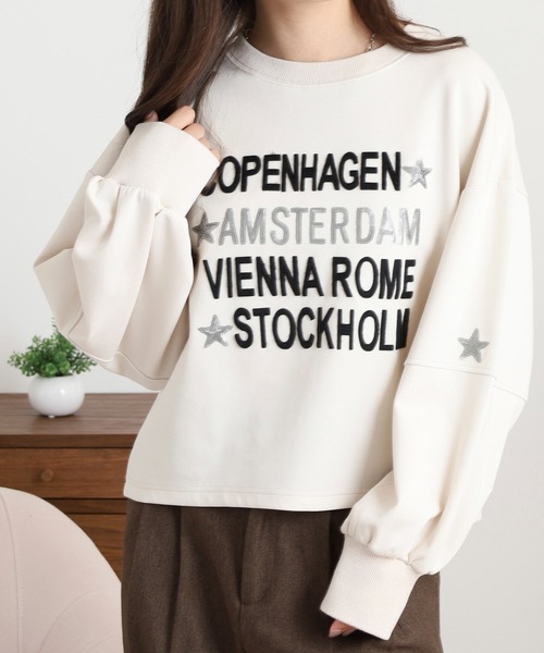 Anna Nicola(アンナニコラ)の「Anna Nicola ダンボールニットロゴプルオーバー(Tシャツ/カットソー・レディース・アイボリー/グレー/ブラック・38)」の6枚目の写真