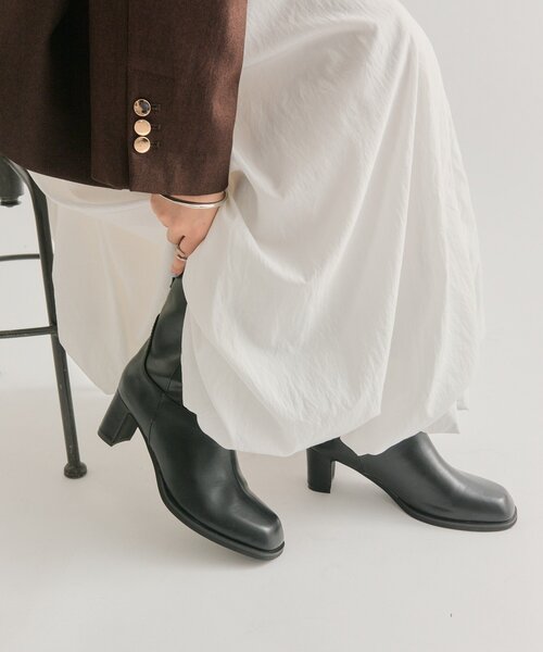 mystic（ミスティック）の「【３サイズ展開】ヒールミドルブーツ（ブーツ・レディース・ブラウン/ブラック・38/36/37）」の2枚目の写真