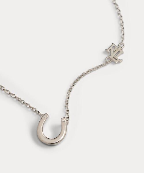 スターリング シルバー ホースシュー ロゴ ネックレス