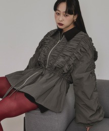 Ezick | peplum blouson シャーリングボリュームブルゾン(ブルゾン)