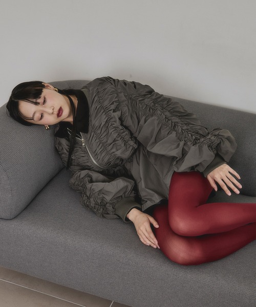 Ezick（エジック）の「peplum blouson シャーリングボリュームブルゾン（ブルゾン・レディース・ブラック/カーキ・FREE）」の22枚目の写真