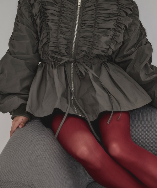 Ezick（エジック）の「peplum blouson シャーリングボリュームブルゾン（ブルゾン・レディース・ブラック/カーキ・FREE）」の21枚目の写真