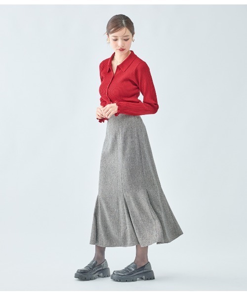 PEACH JOHN（ピーチジョン）の「スキッパーニットトップス（カーディガン/ボレロ・レディース・チャコール/レッド/アイボリー・ONE SIZE）」の16枚目の写真