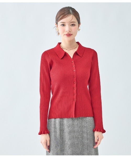 PEACH JOHN（ピーチジョン）の「スキッパーニットトップス（カーディガン/ボレロ・レディース・チャコール/レッド/アイボリー・ONE SIZE）」の19枚目の写真