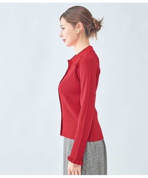 PEACH JOHN（ピーチジョン）の「スキッパーニットトップス（カーディガン/ボレロ・レディース・チャコール/レッド/アイボリー・ONE SIZE）」の20枚目の写真