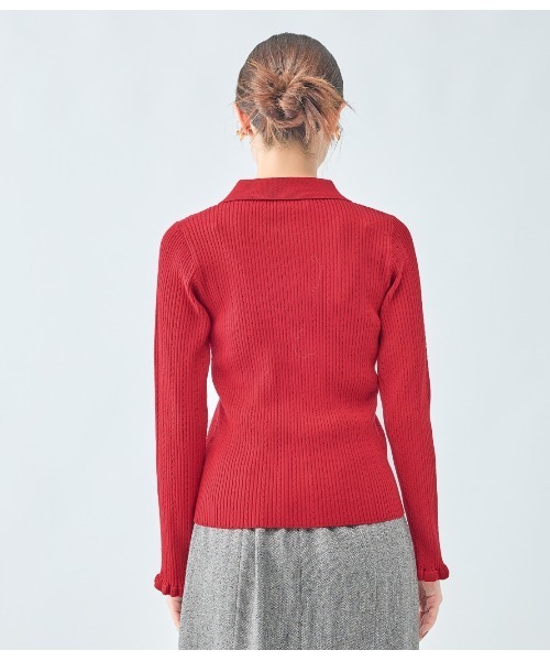 PEACH JOHN（ピーチジョン）の「スキッパーニットトップス（カーディガン/ボレロ・レディース・チャコール/レッド/アイボリー・ONE SIZE）」の21枚目の写真