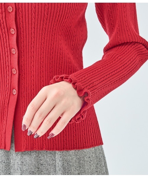 PEACH JOHN（ピーチジョン）の「スキッパーニットトップス（カーディガン/ボレロ・レディース・チャコール/レッド/アイボリー・ONE SIZE）」の22枚目の写真